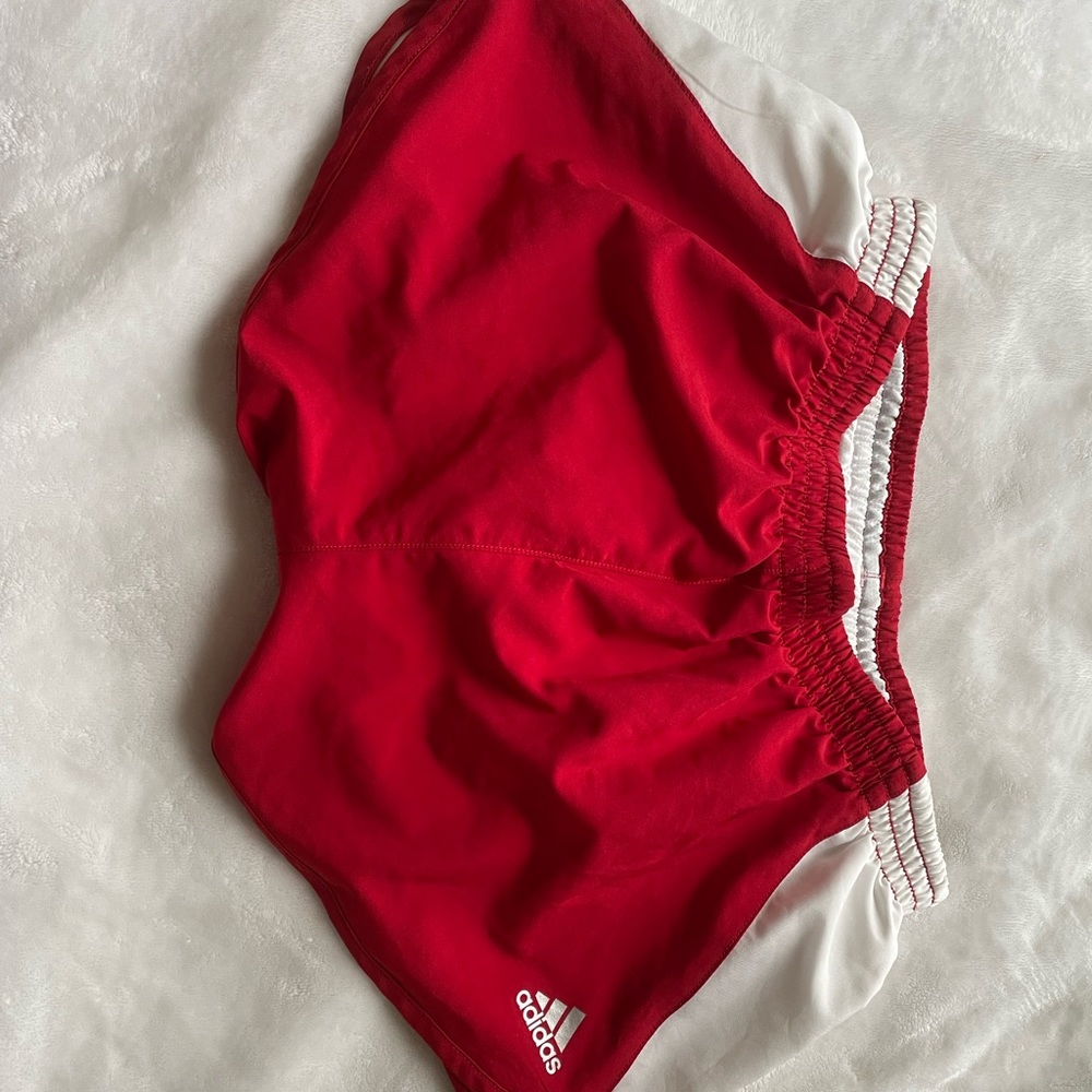 Red adidas women’s shorts